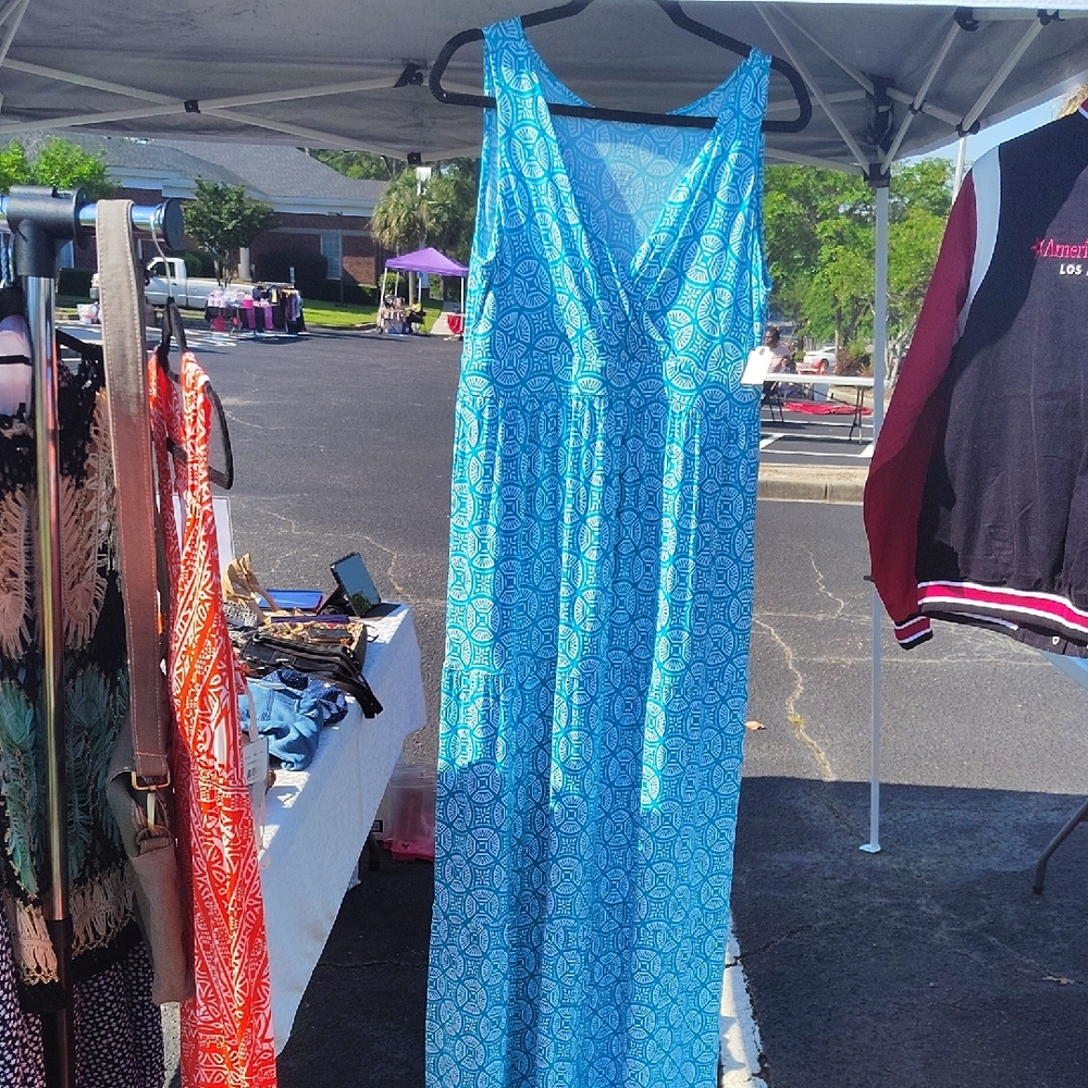St. John's Bay Blue Asymmetrical Dress